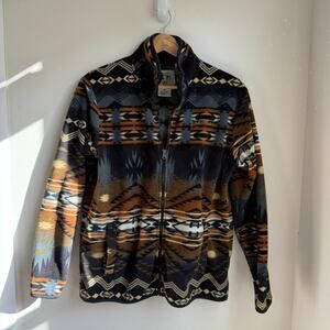 Vintage Arctic Image Aztec Southwestern Fleece Jacket Seattle Small